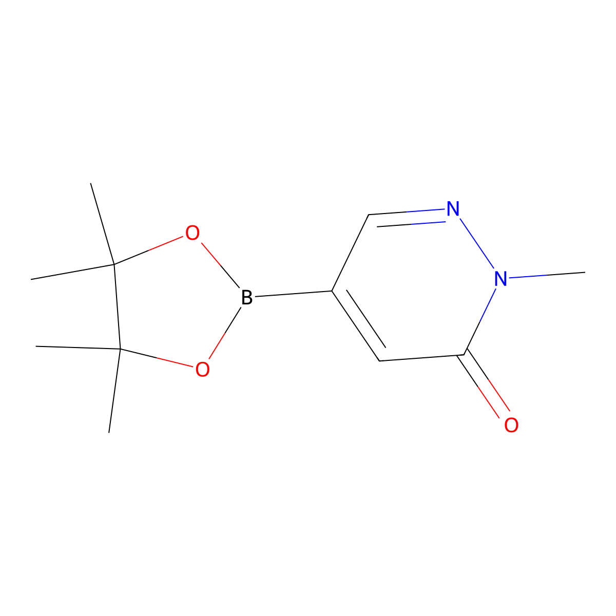 2-Methyl-5-(tetramethyl-1,3,2-dioxaborolan-2-yl)-2,3-dihydropyridazin-3-one molecular structure, CAS 1527525-02-5