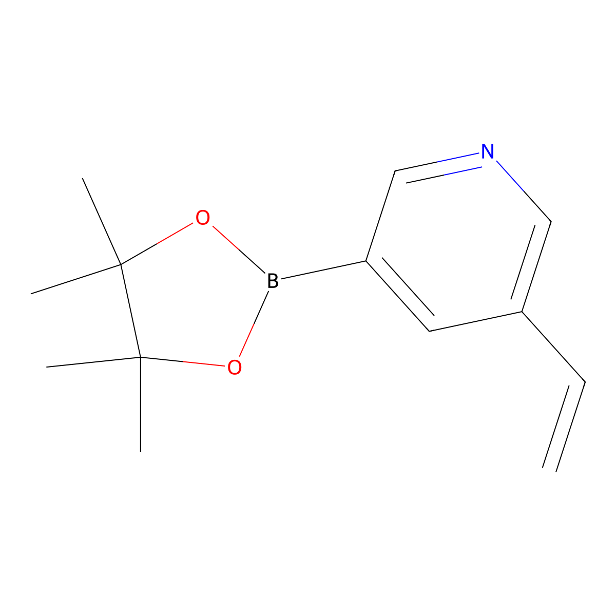 3-(4,4,5,5-Tetramethyl-1,3,2-dioxaborolan-2-yl)-5-vinylpyridine molecular structure, CAS 1527526-53-9