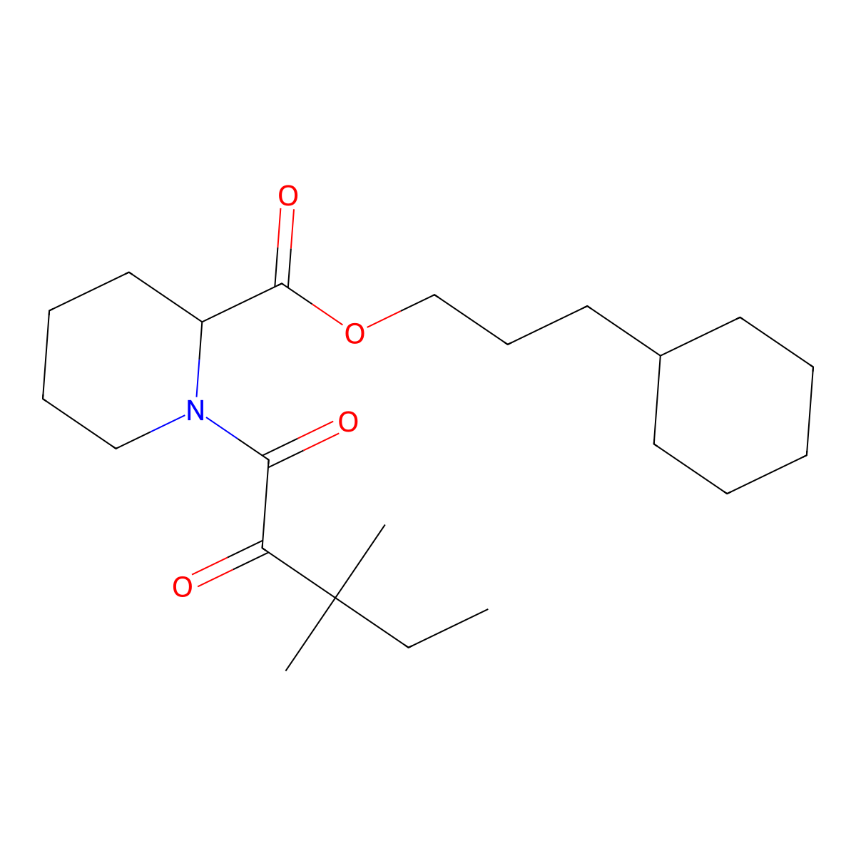 (S)-3-Cyclohexylpropyl 1-(3,3-dimethyl-2-oxopentanoyl)piperidine-2-carboxylate molecular structure, CAS 152754-34-2
