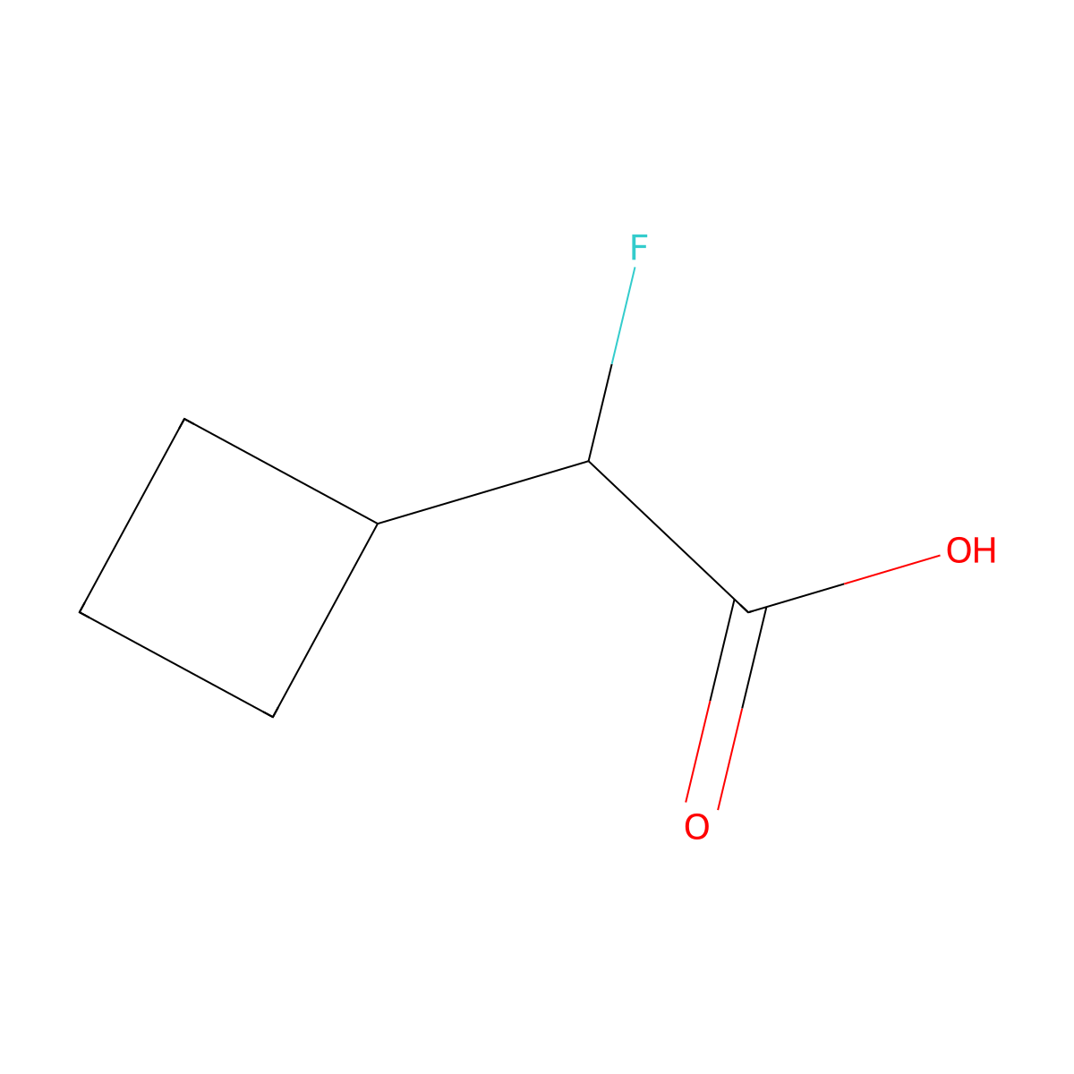 2-Cyclobutyl-2-fluoroacetic acid molecular structure, CAS 1527583-05-6