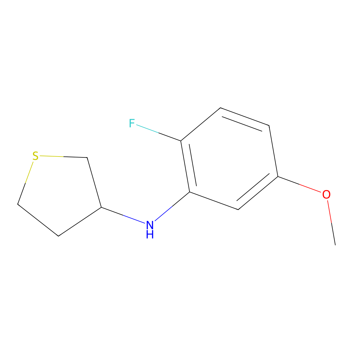 N-(2-Fluoro-5-methoxyphenyl)thiolan-3-amine molecular structure, CAS 1527593-59-4