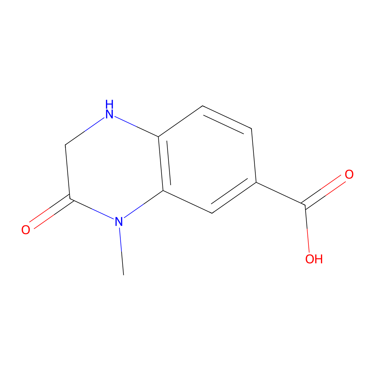 4-Methyl-3-oxo-1,2-dihydroquinoxaline-6-carboxylic acid molecular structure, CAS 1527593-97-0