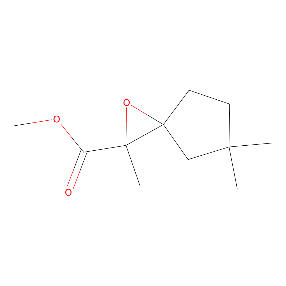 Methyl 2,5,5-trimethyl-1-oxaspiro[2.4]heptane-2-carboxylate molecular structure, CAS 1527603-19-5
