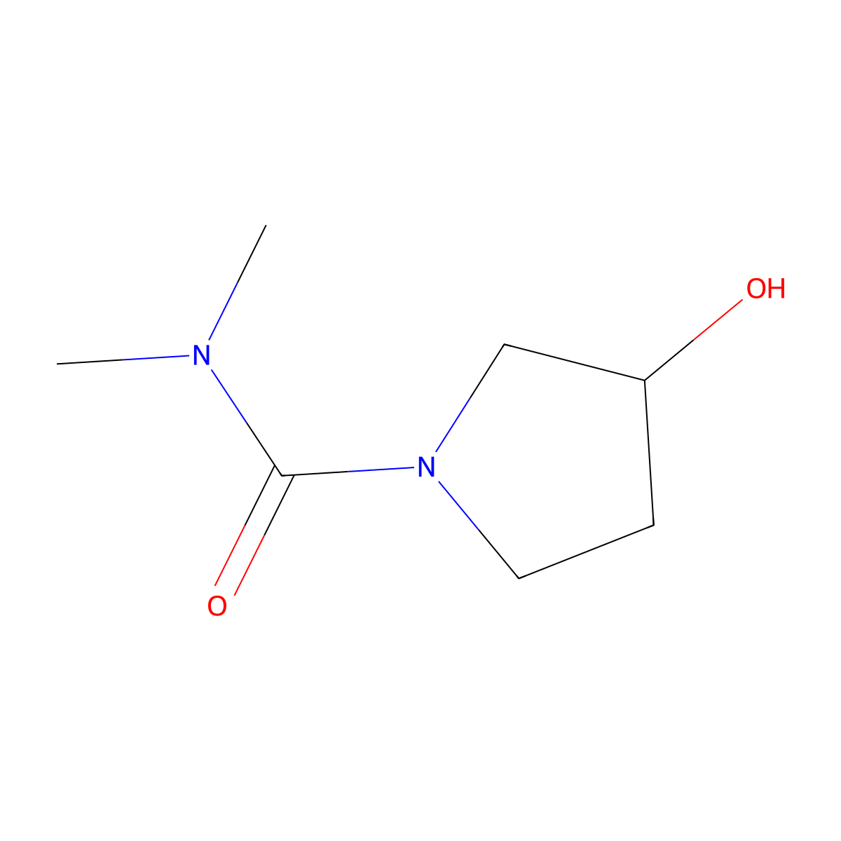 3-hydroxy-N,N-dimethyl-pyrrolidine-1-carboxamide molecular structure, CAS 1527606-62-7