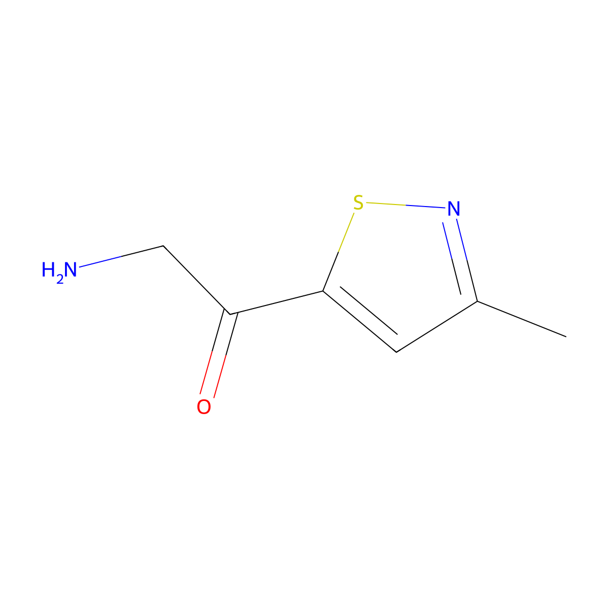 2-Amino-1-(3-methyl-1,2-thiazol-5-yl)ethan-1-one molecular structure, CAS 1527614-84-1