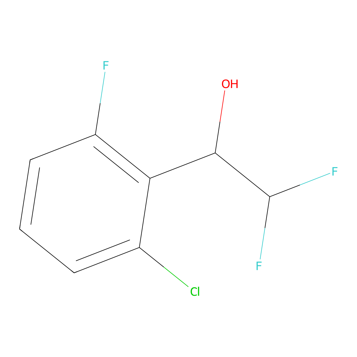 1-(2-Chloro-6-fluorophenyl)-2,2-difluoroethan-1-ol molecular structure, CAS 1527626-03-4