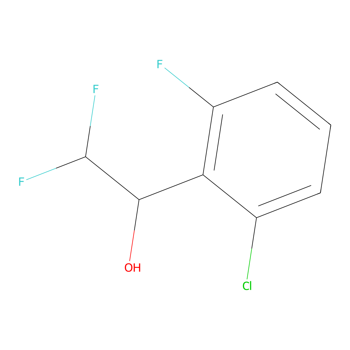 1-(2-Chloro-6-fluorophenyl)-2,2-difluoroethan-1-ol molecular structure, CAS 1527626-03-4