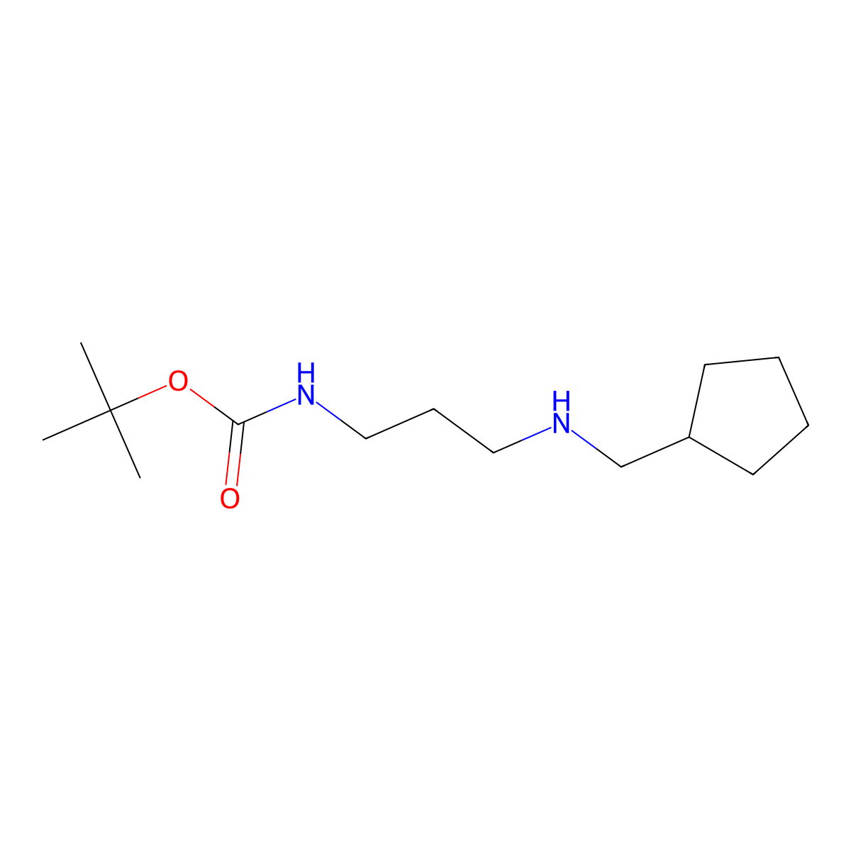 tert-Butyl N-{3-[(cyclopentylmethyl)amino]propyl}carbamate molecular structure, CAS 1527664-99-8