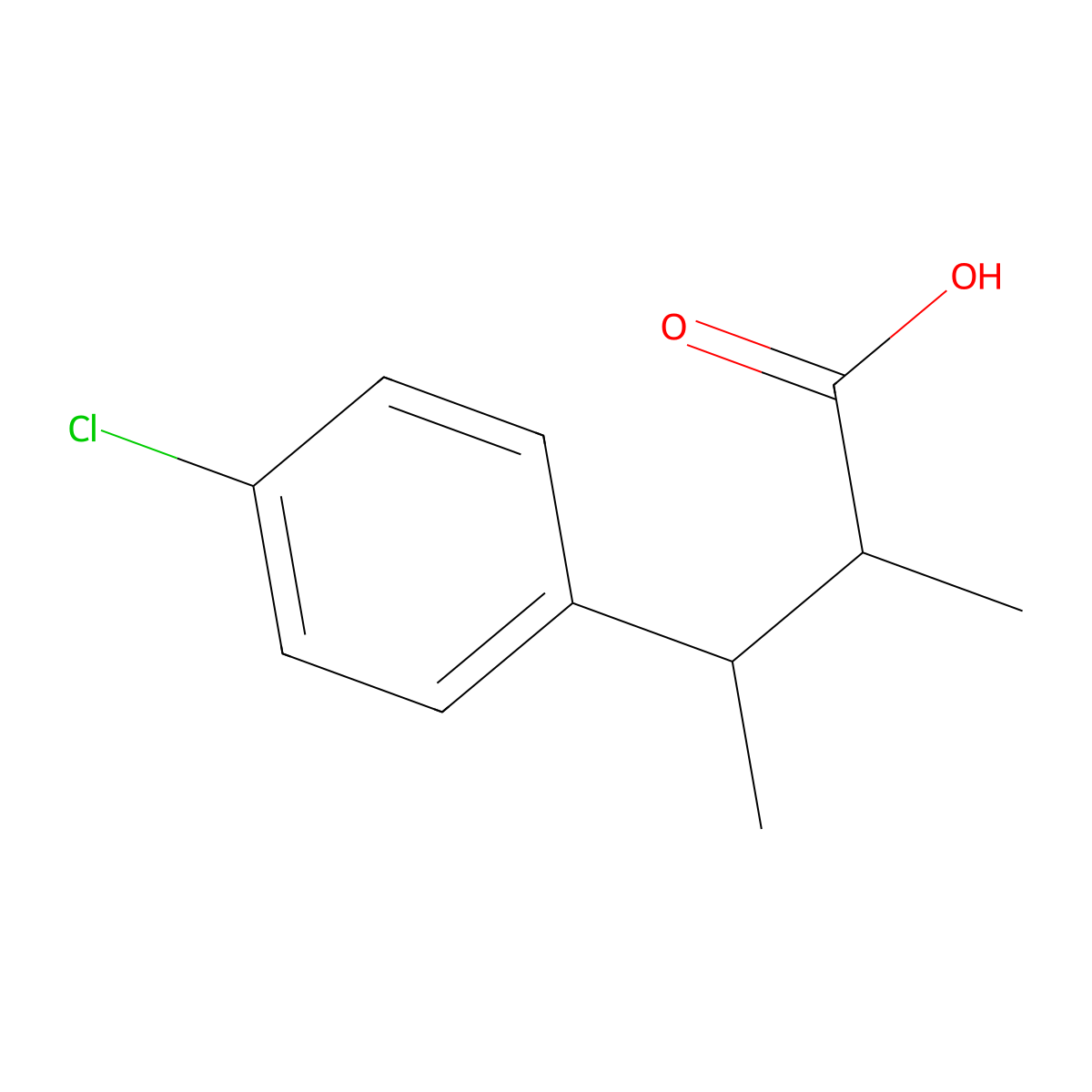 3-(4-Chlorophenyl)-2-methylbutanoic acid molecular structure, CAS 1527669-57-3