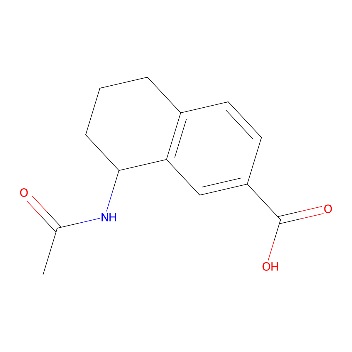 8-Acetamido-5,6,7,8-tetrahydronaphthalene-2-carboxylic acid molecular structure, CAS 152768-91-7