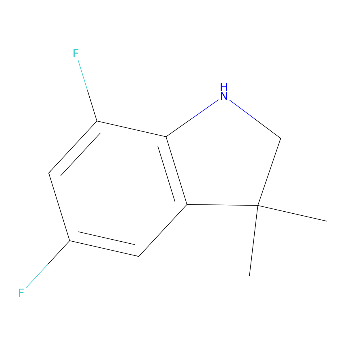 5,7-Difluoro-3,3-dimethyl-2,3-dihydro-1H-indole molecular structure, CAS 1527689-49-1