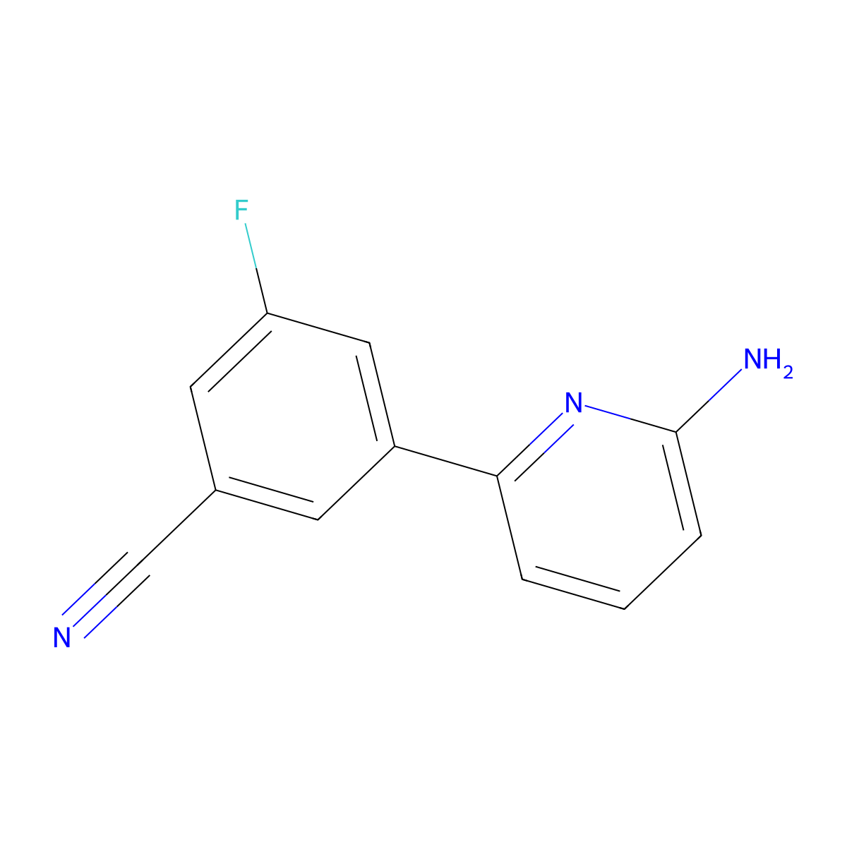 3-(6-Aminopyridin-2-yl)-5-fluorobenzonitrile molecular structure, CAS 1527692-13-2