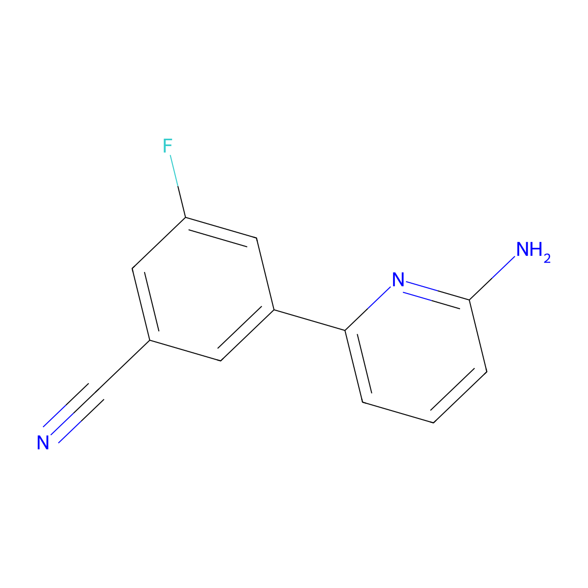 3-(6-Aminopyridin-2-yl)-5-fluorobenzonitrile molecular structure, CAS 1527692-13-2