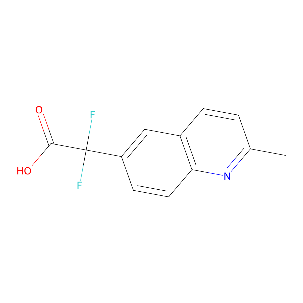 2,2-Difluoro-2-(2-methylquinolin-6-yl)acetic acid molecular structure, CAS 1527698-41-4