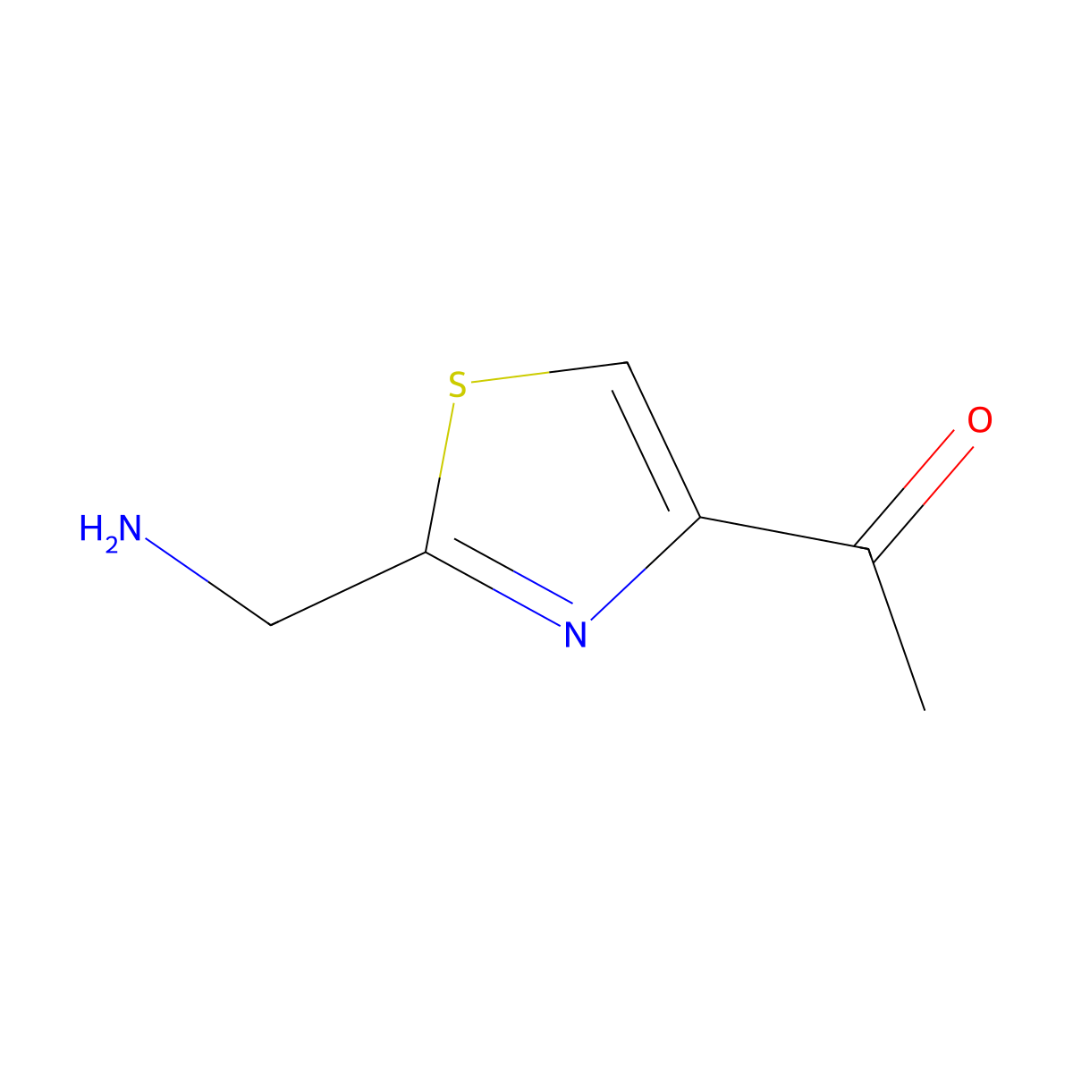 1-[2-(Aminomethyl)-1,3-thiazol-4-yl]ethan-1-one molecular structure, CAS 1527739-82-7