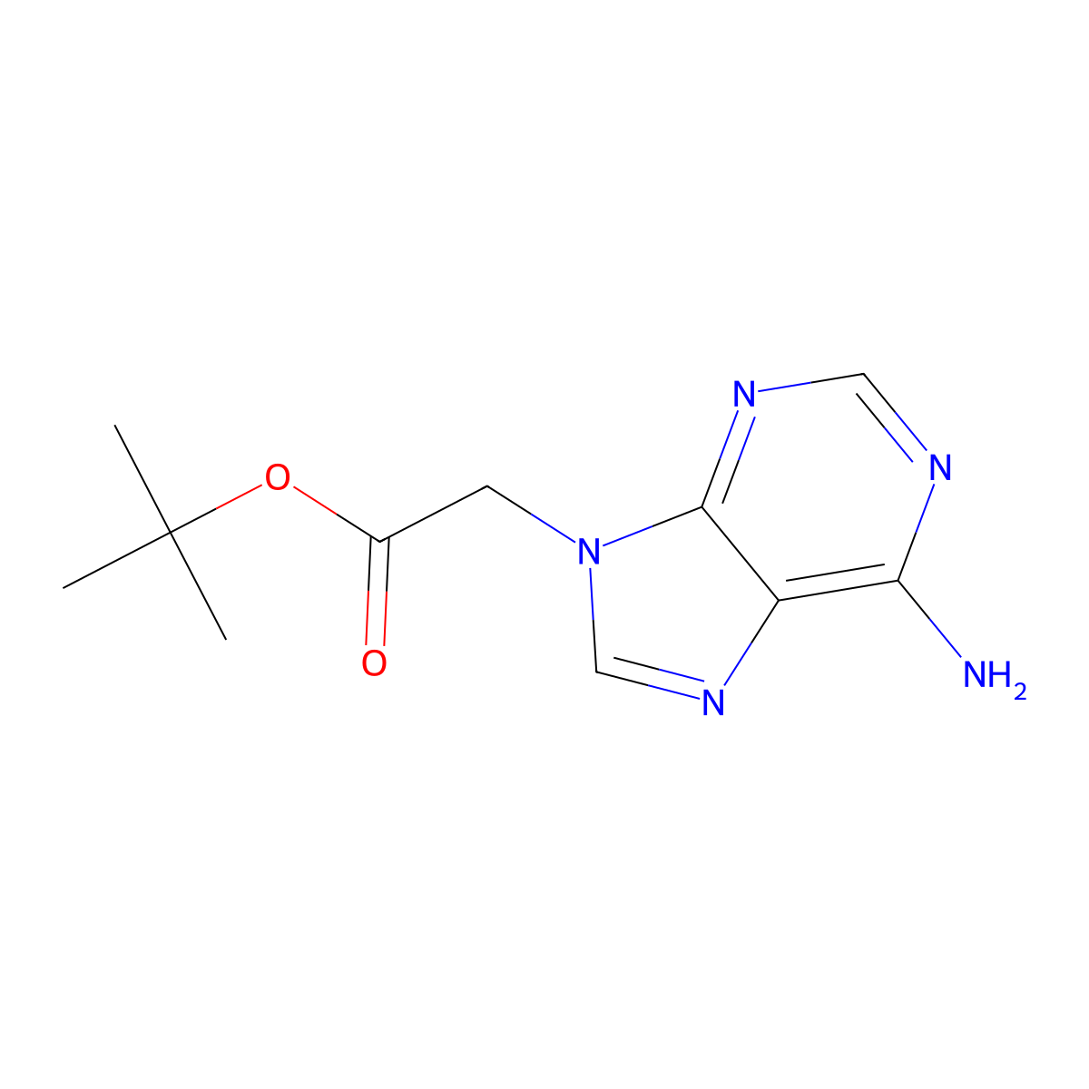 tert-butyl 2-(6-amino-9H-purin-9-yl)acetate molecular structure, CAS 152774-16-8