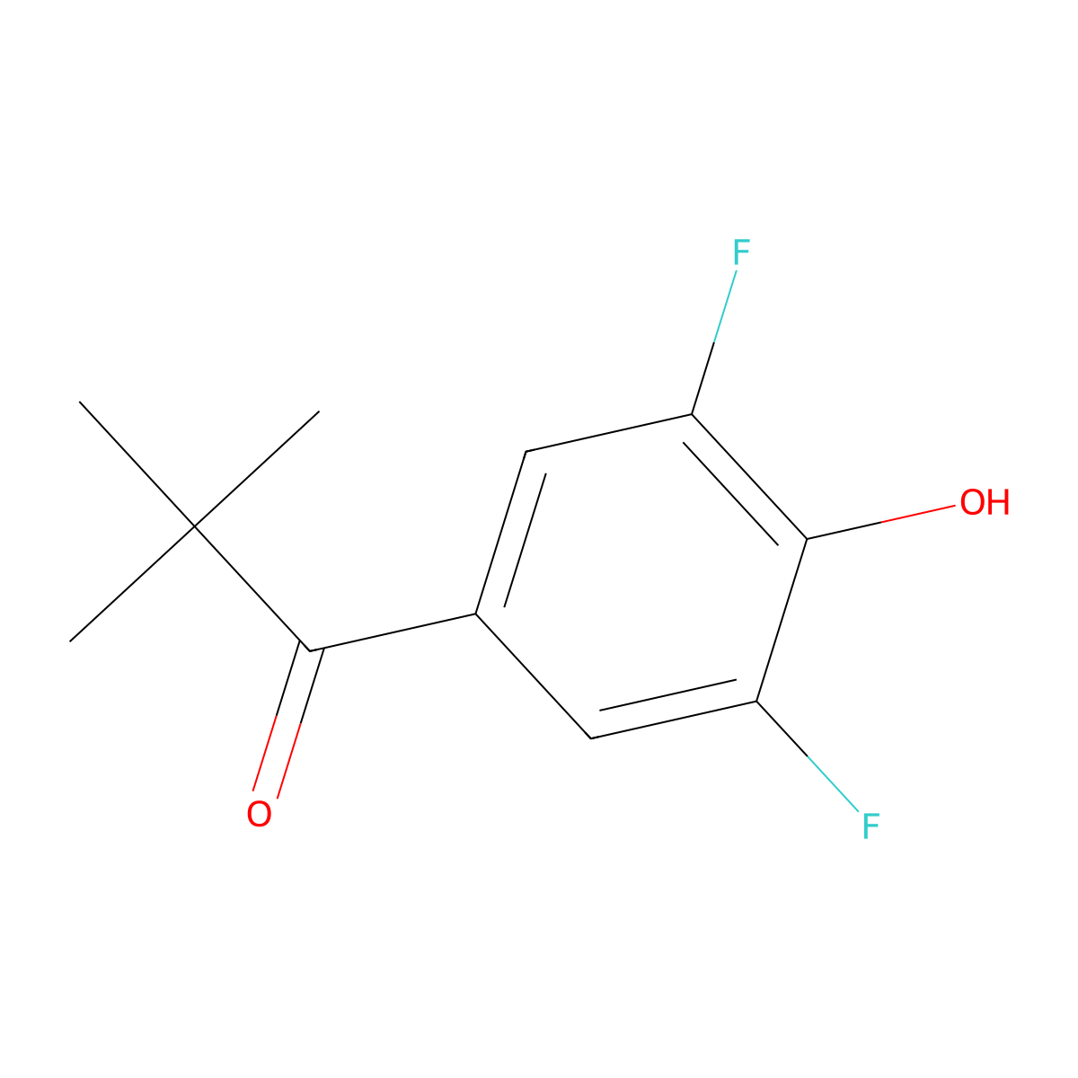 1-(3,5-Difluoro-4-hydroxyphenyl)-2,2-dimethylpropan-1-one molecular structure, CAS 1527759-03-0