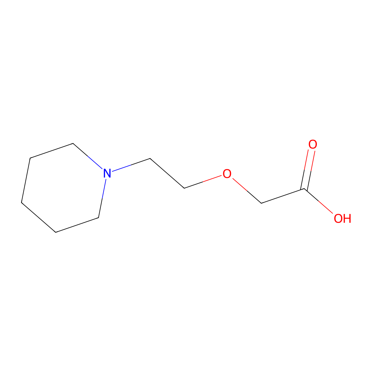 2-(2-(Piperidin-1-yl)ethoxy)acetic acid molecular structure, CAS 1527763-35-4