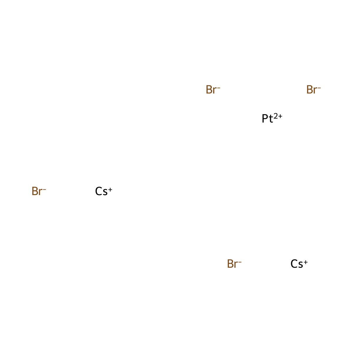 Platinate(2-), tetrabromo-, cesium (1:2), (SP-4-1)- molecular structure, CAS 15278-82-7