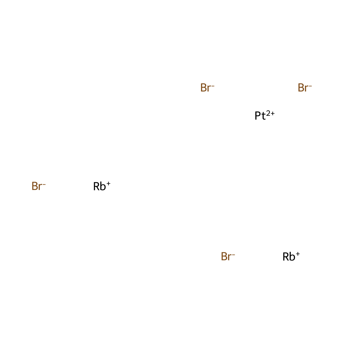 Platinate(2-), tetrabromo-, rubidium (1:2), (SP-4-1)- molecular structure, CAS 15278-86-1