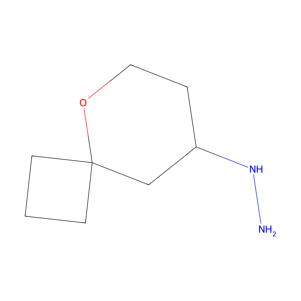 {5-Oxaspiro[3.5]nonan-8-yl}hydrazine molecular structure, CAS 1527804-99-4