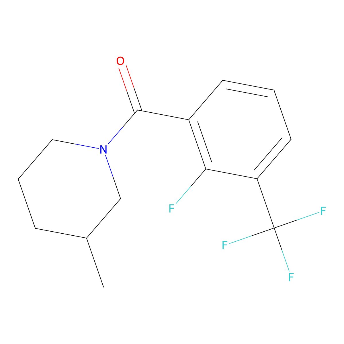 [2-Fluoro-3-(trifluoromethyl)phenyl](3-methyl-1-piperidinyl)methanone molecular structure, CAS 1527887-65-5