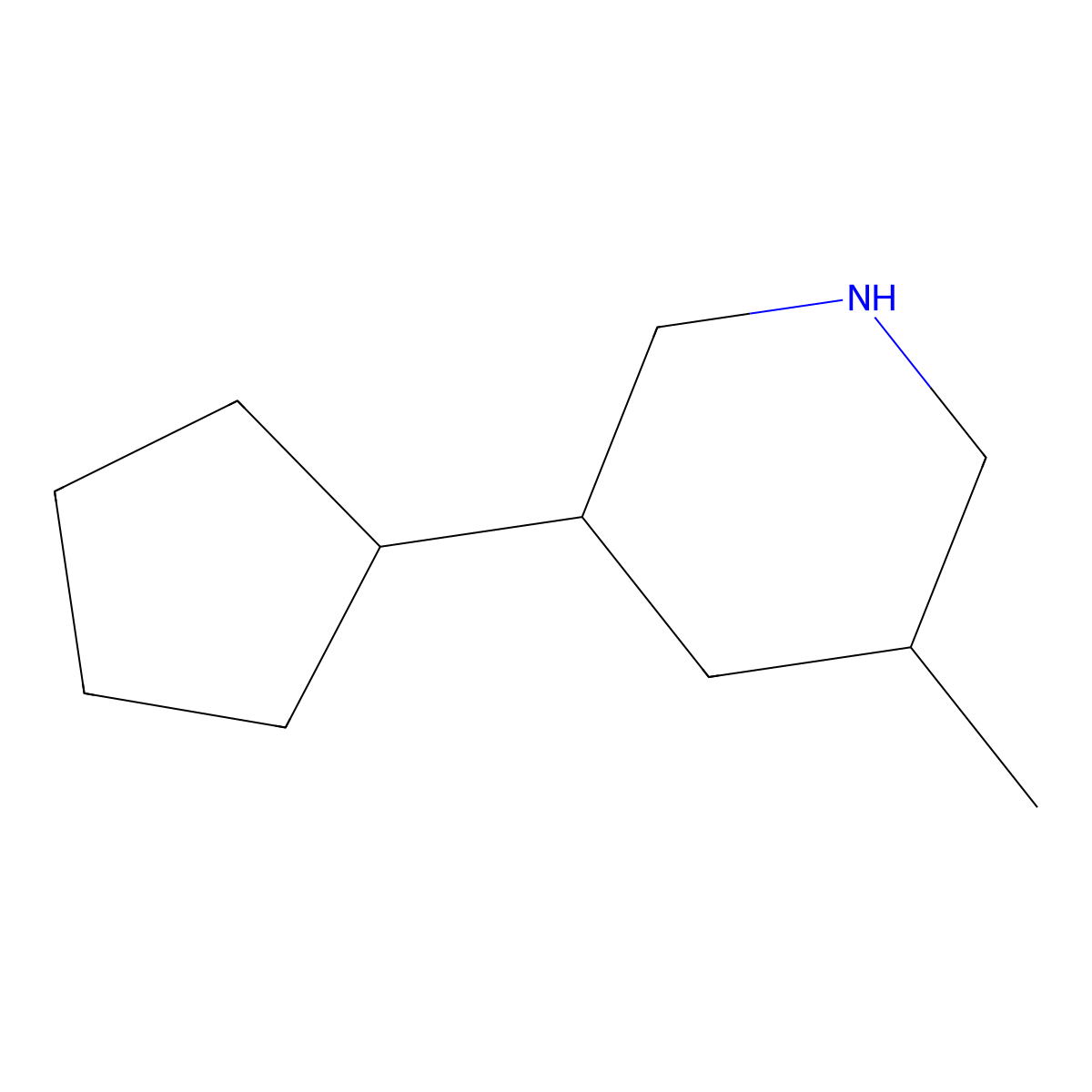 3-Cyclopentyl-5-methylpiperidine molecular structure, CAS 1527943-83-4
