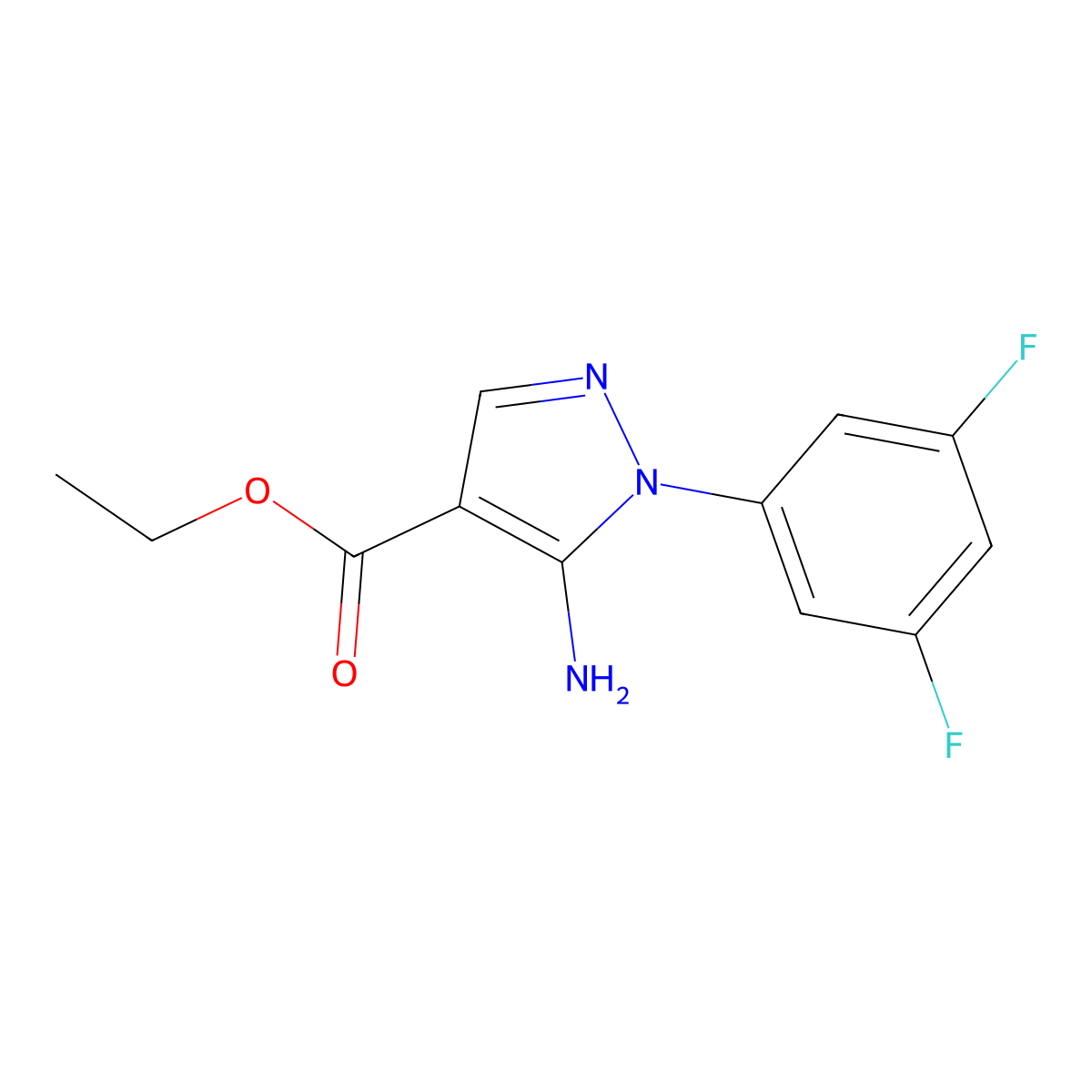 Ethyl 5-amino-1-(3,5-difluorophenyl)-1h-pyrazole-4-carboxylate molecular structure, CAS 1527946-98-0