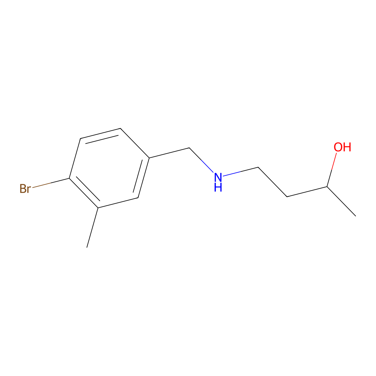 4-{[(4-Bromo-3-methylphenyl)methyl]amino}butan-2-ol molecular structure, CAS 1527951-18-3