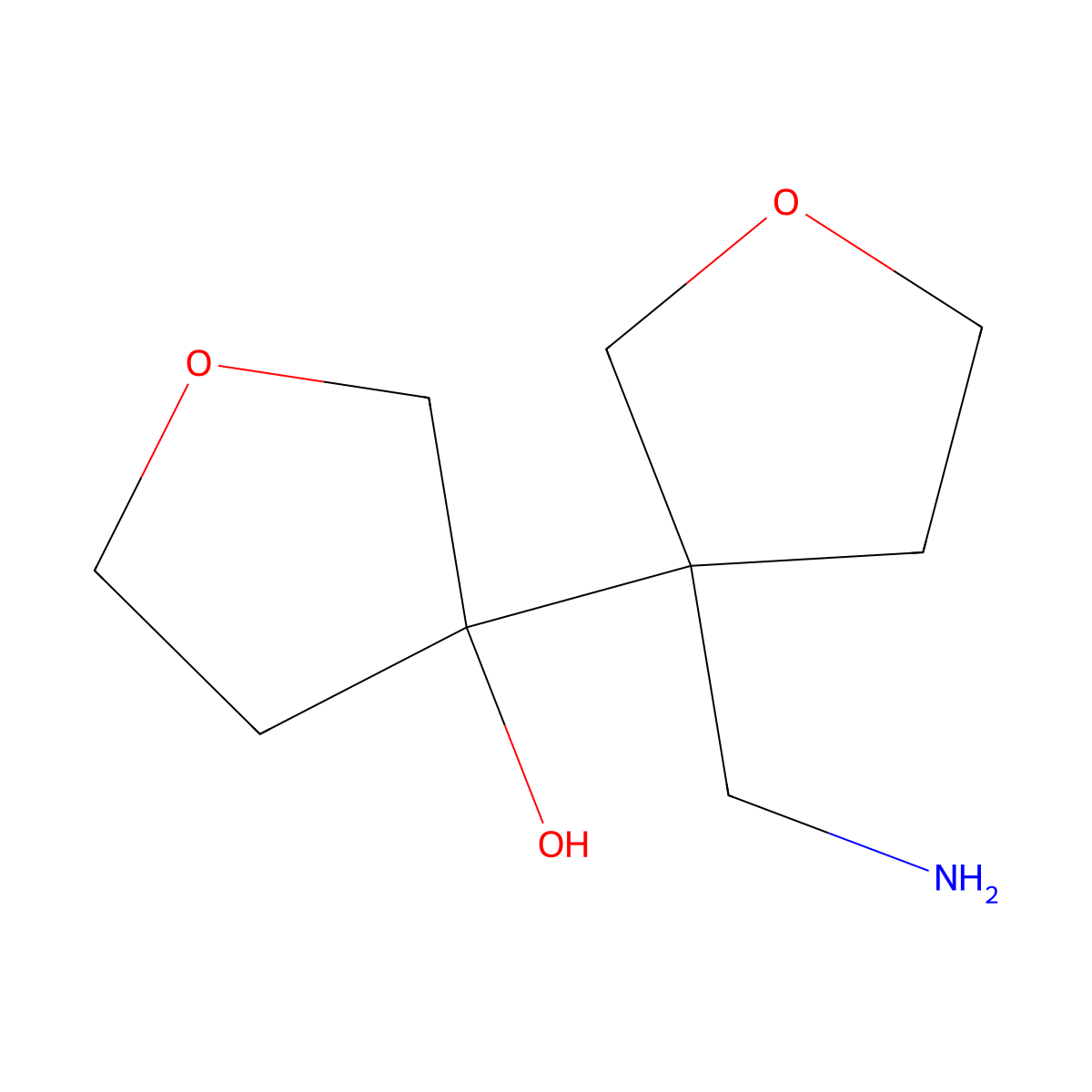 3-[3-(Aminomethyl)oxolan-3-yl]oxolan-3-ol molecular structure, CAS 1527953-19-0