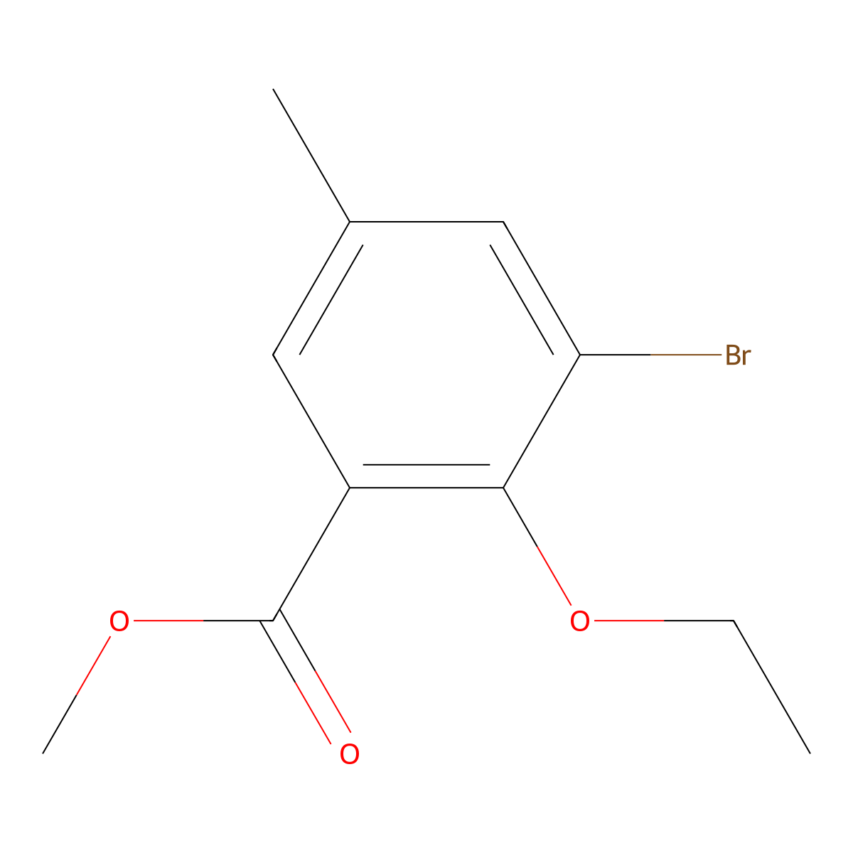 Methyl 3-bromo-2-ethoxy-5-methylbenzoate molecular structure, CAS 1527969-22-7