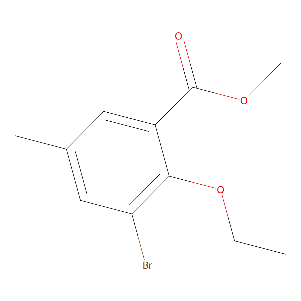 Methyl 3-bromo-2-ethoxy-5-methylbenzoate molecular structure, CAS 1527969-22-7