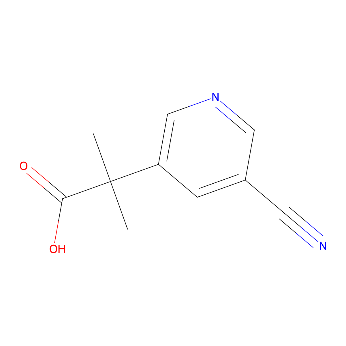 2-(5-Cyanopyridin-3-yl)-2-methylpropanoic acid molecular structure, CAS 1527989-85-0