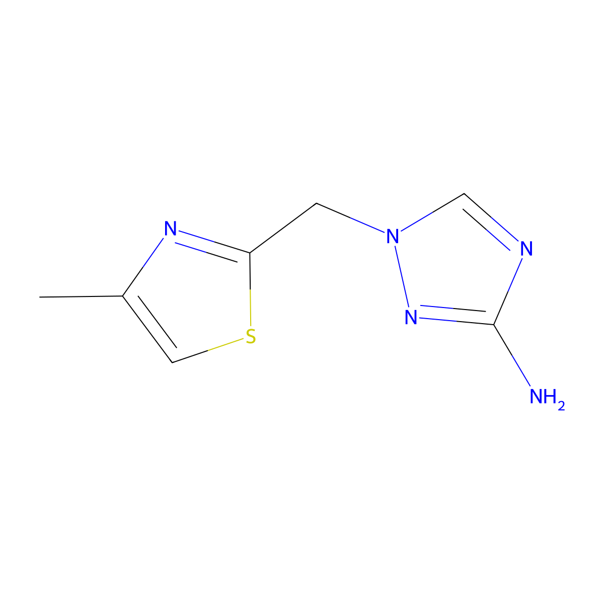 1-[(4-methyl-1,3-thiazol-2-yl)methyl]-1H-1,2,4-triazol-3-amine molecular structure, CAS 1527990-98-2