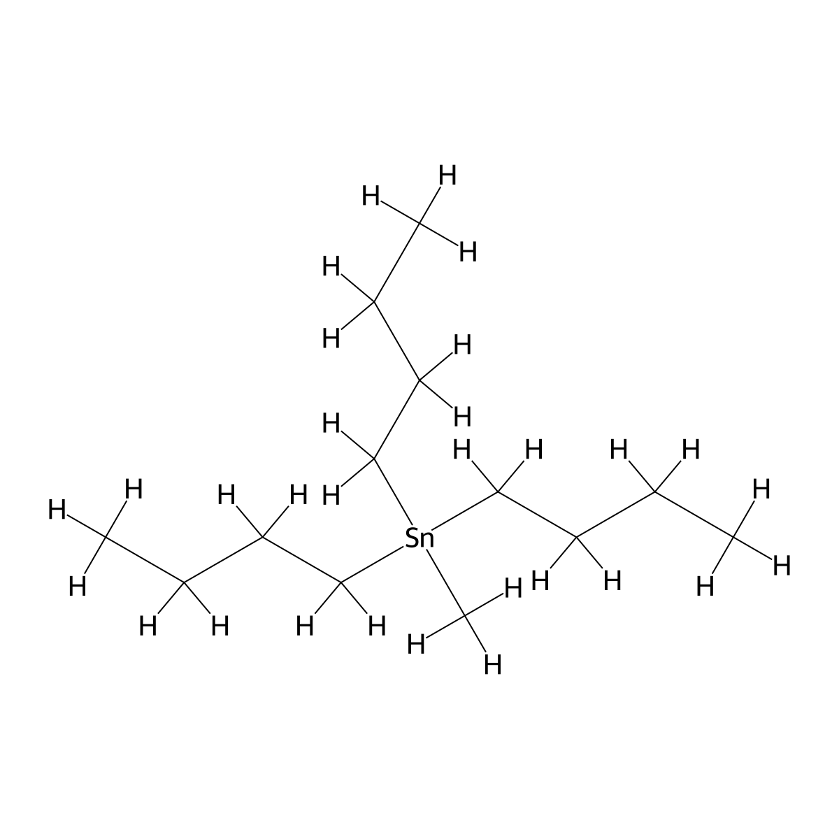 Tributylmethylstannane molecular structure, CAS 1528-01-4