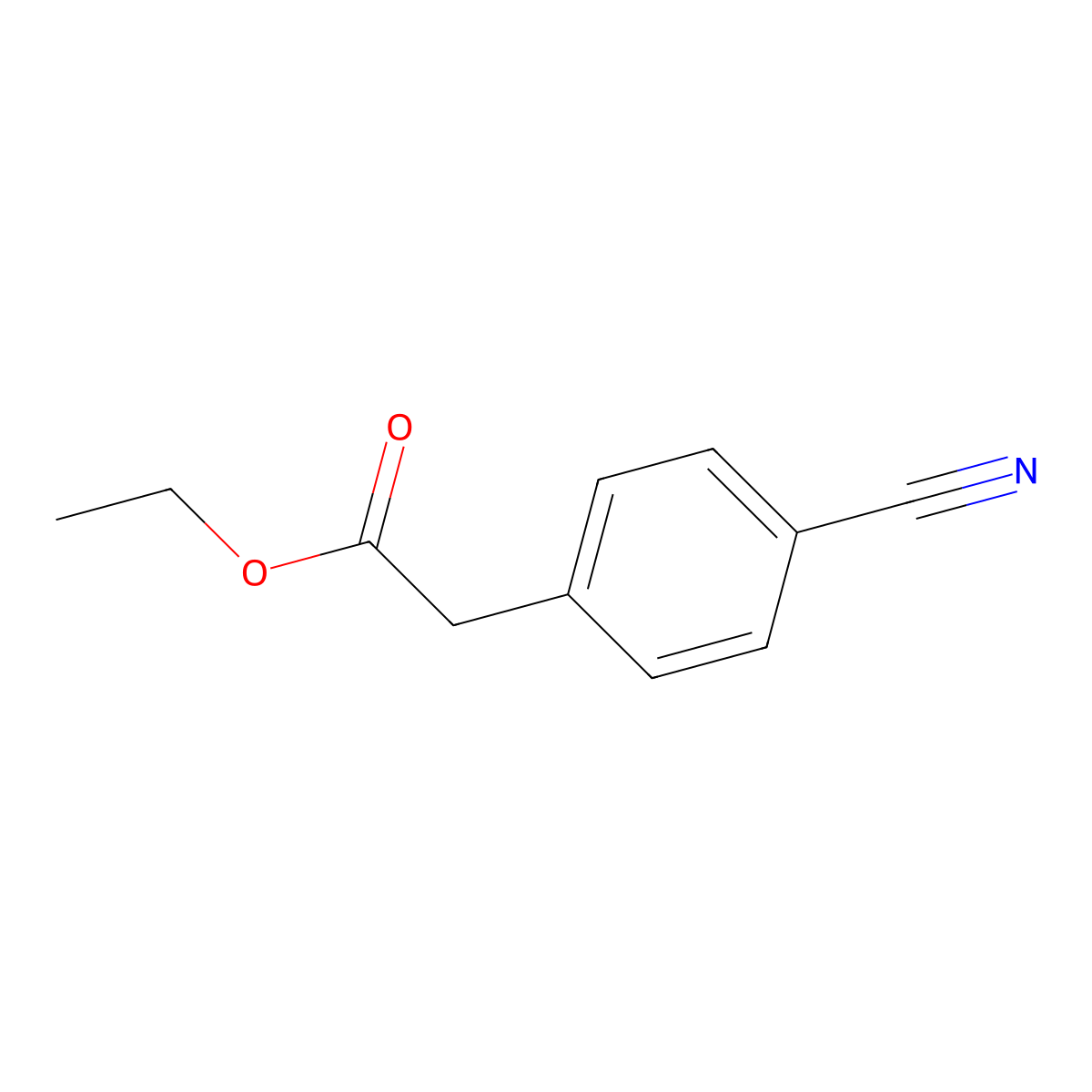 Ethyl 2-(4-cyanophenyl)acetate molecular structure, CAS 1528-41-2