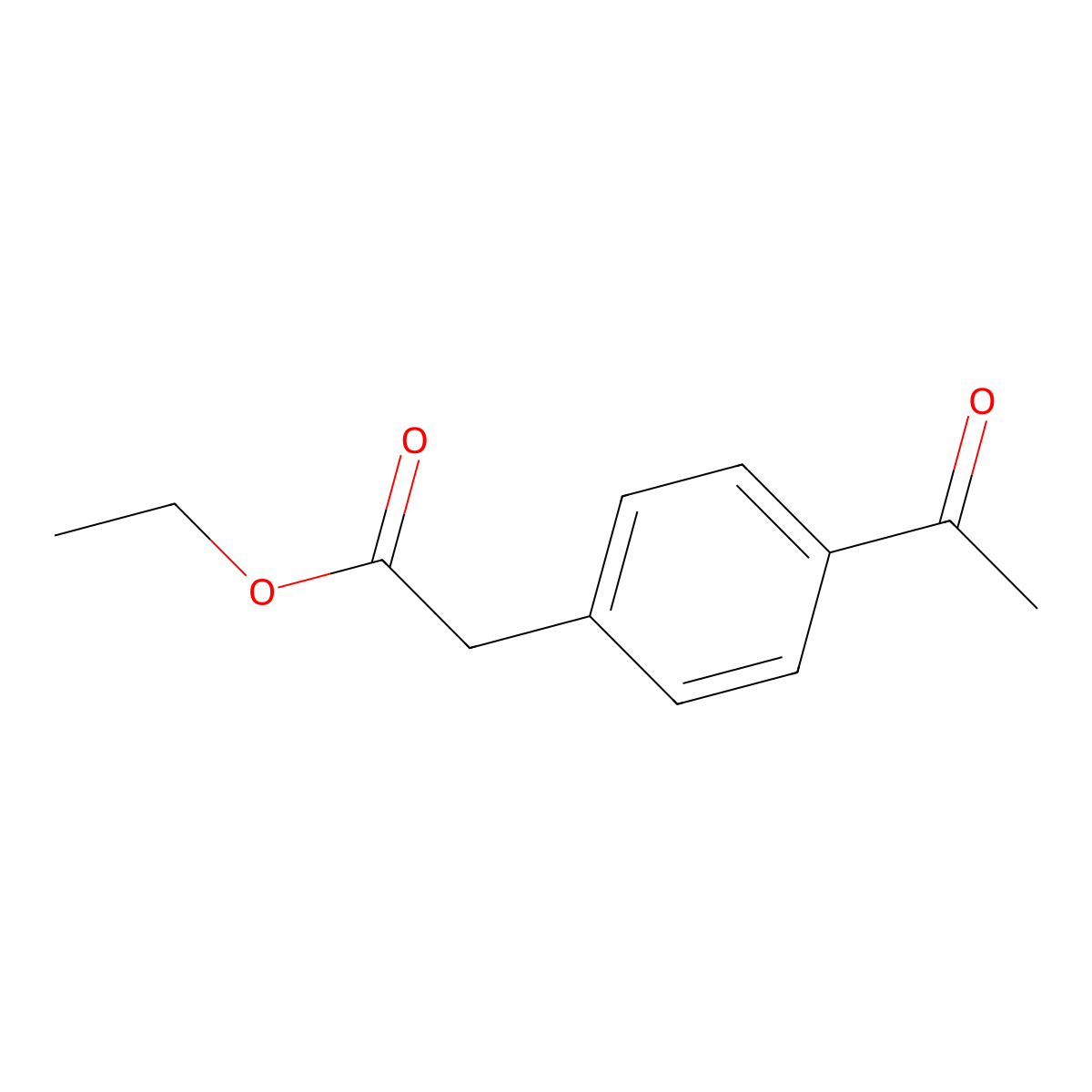 Ethyl 4-acetylphenylacetate molecular structure, CAS 1528-42-3