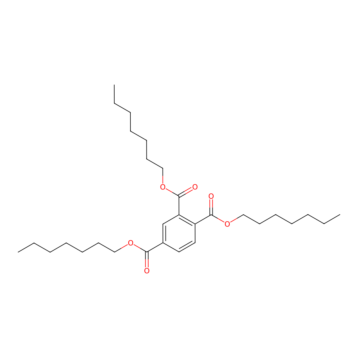Triheptyl benzene-1,2,4-tricarboxylate molecular structure, CAS 1528-48-9