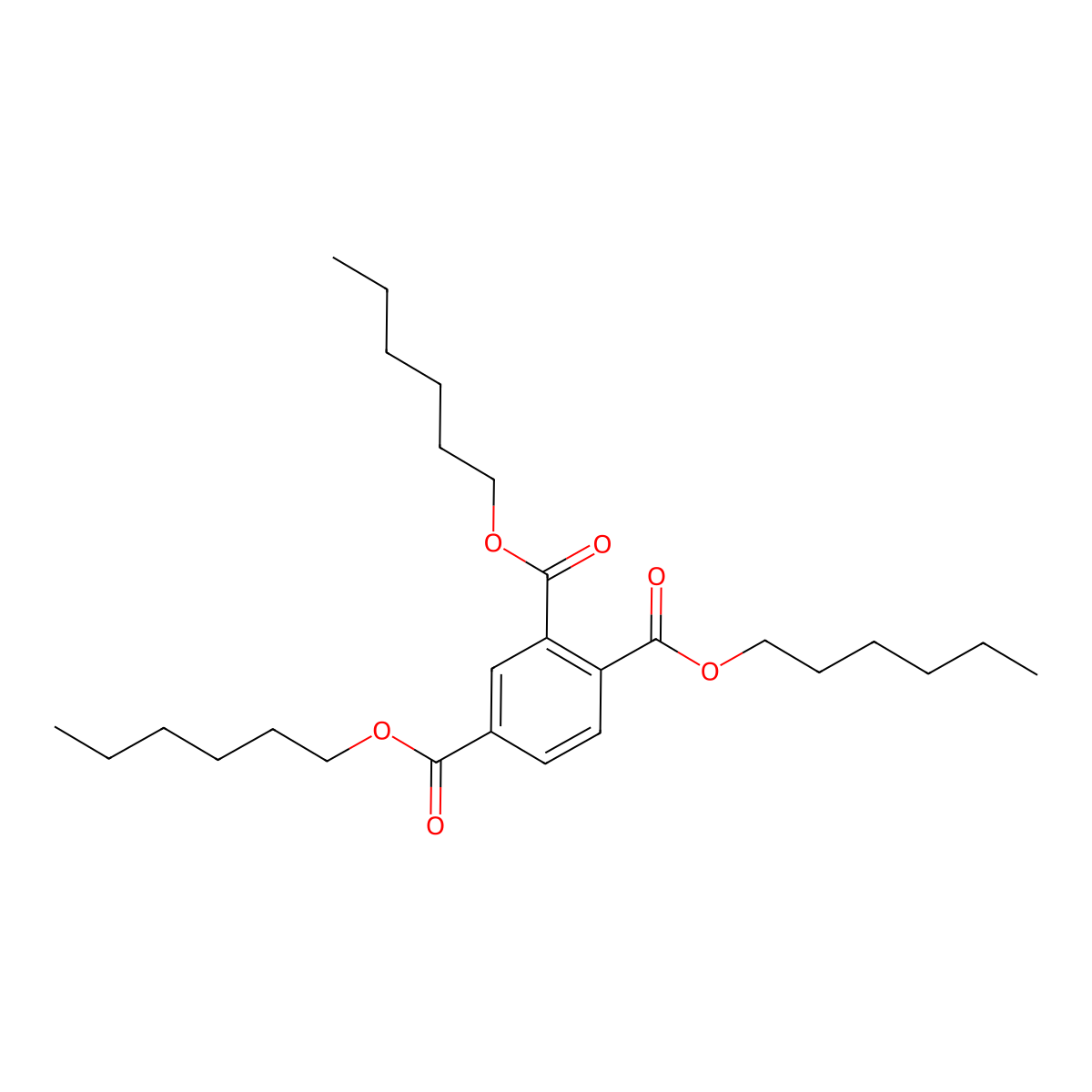 Trihexyl benzene-1,2,4-tricarboxylate molecular structure, CAS 1528-49-0