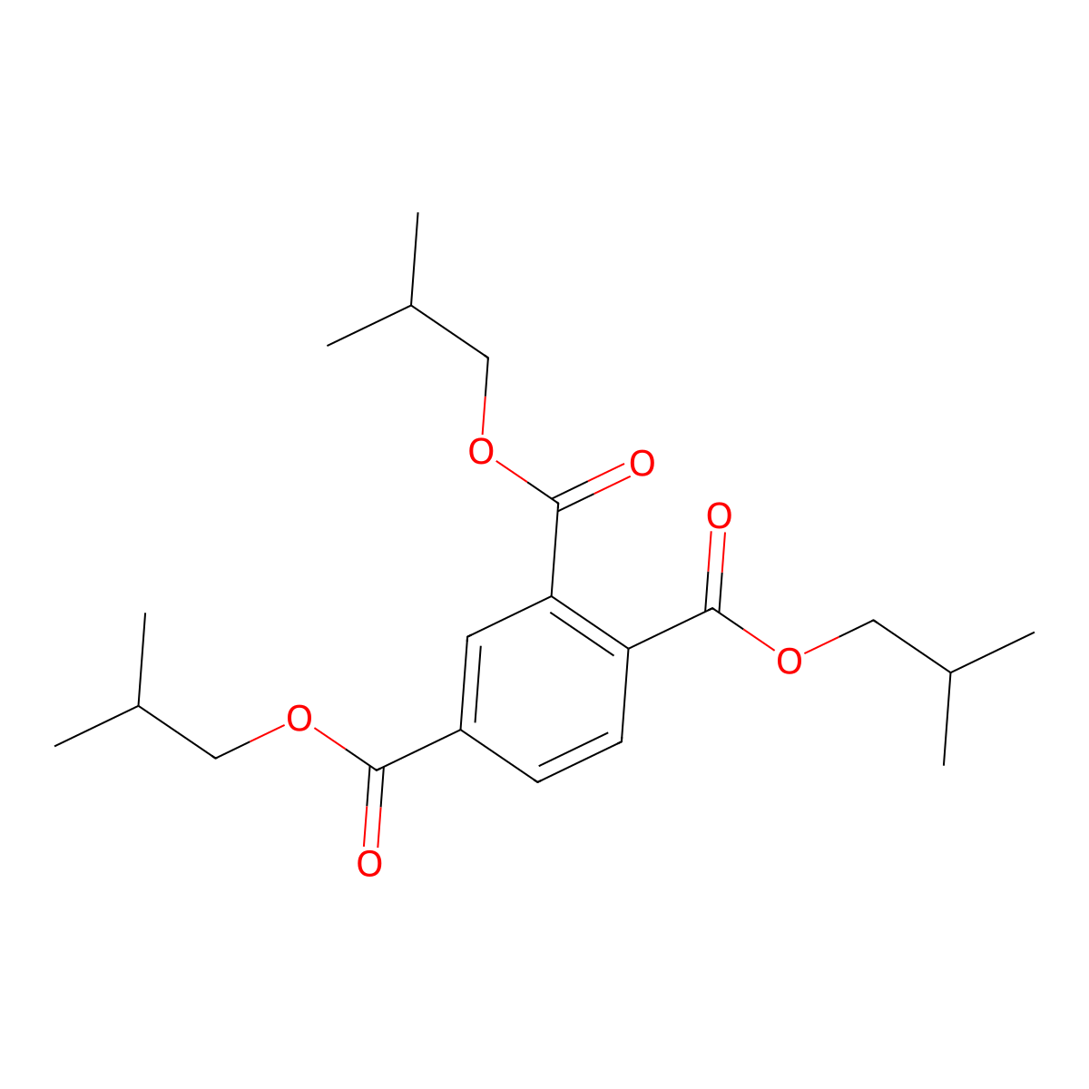 Triisobutyl benzene-1,2,4-tricarboxylate molecular structure, CAS 1528-52-5