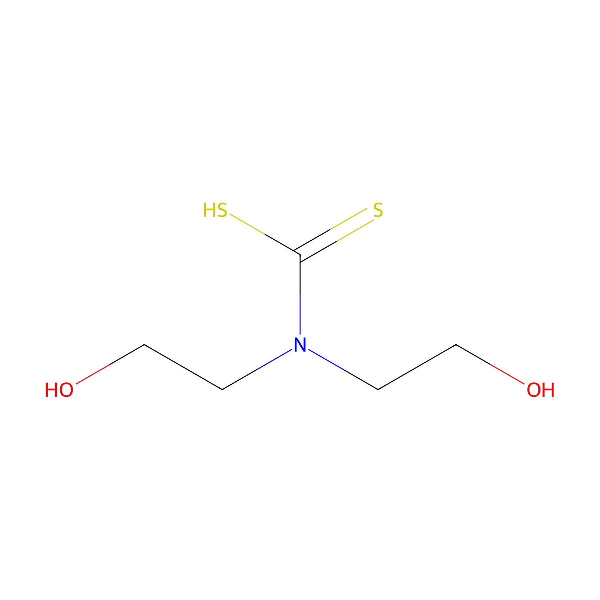 Carbamodithioic acid, N,N-bis(2-hydroxyethyl)- molecular structure, CAS 1528-72-9