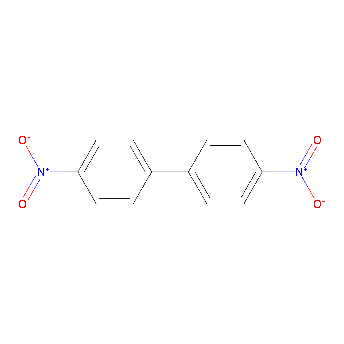4,4'-Dinitro-1,1'-biphenyl molecular structure, CAS 1528-74-1