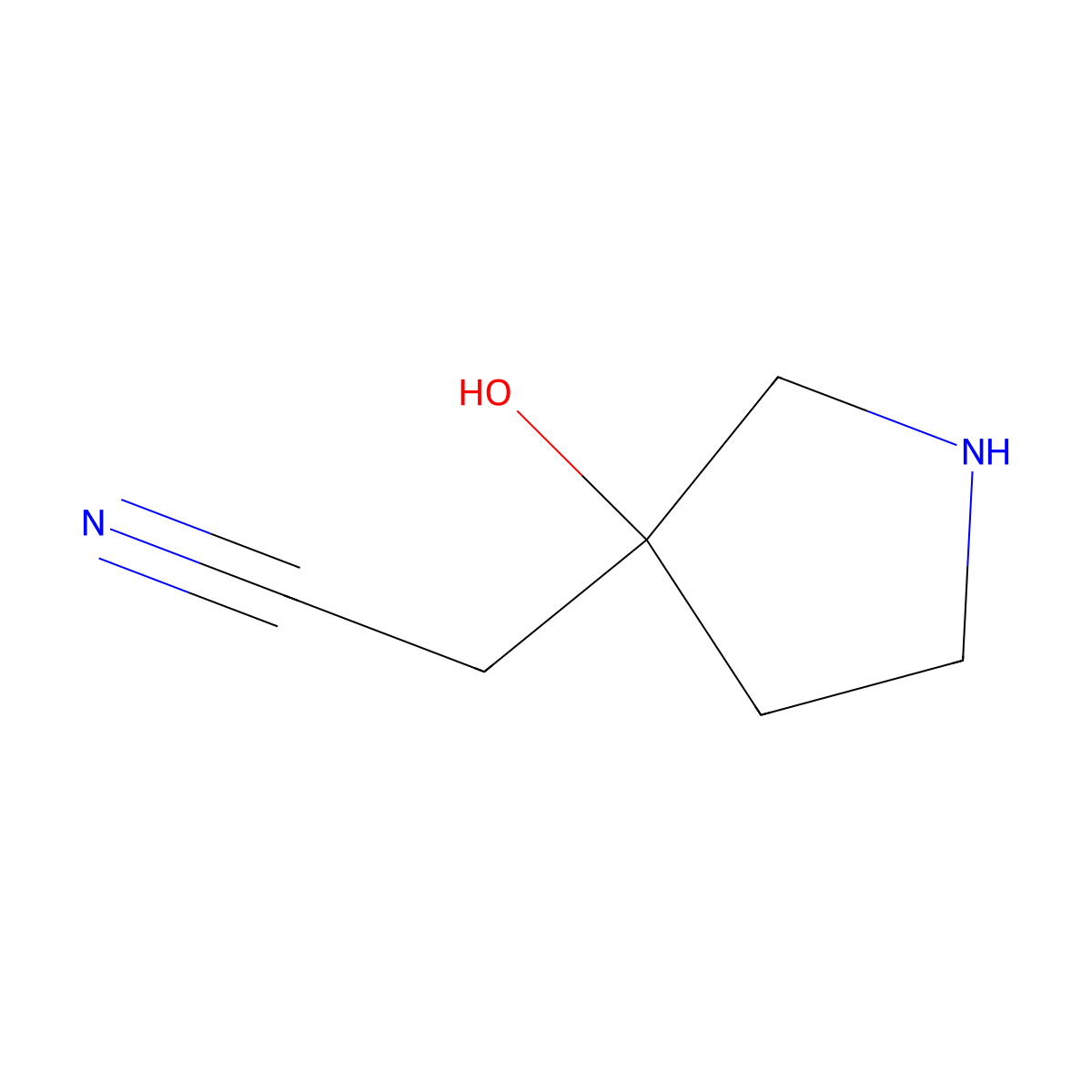 2-(3-Hydroxypyrrolidin-3-yl)acetonitrile molecular structure, CAS 1528010-57-2
