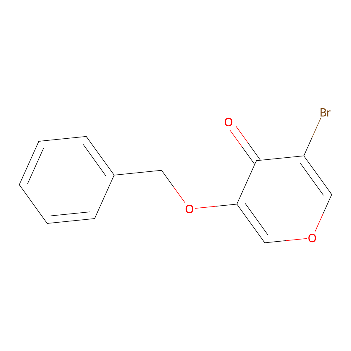3-Bromo-5-phenylmethoxypyran-4-one molecular structure, CAS 152804-75-6