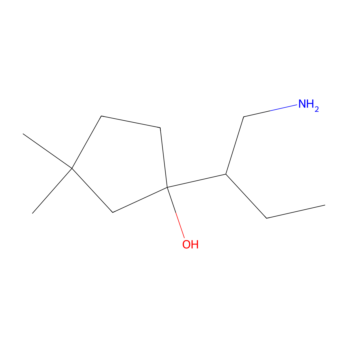 1-(1-Aminobutan-2-yl)-3,3-dimethylcyclopentan-1-ol molecular structure, CAS 1528109-28-5