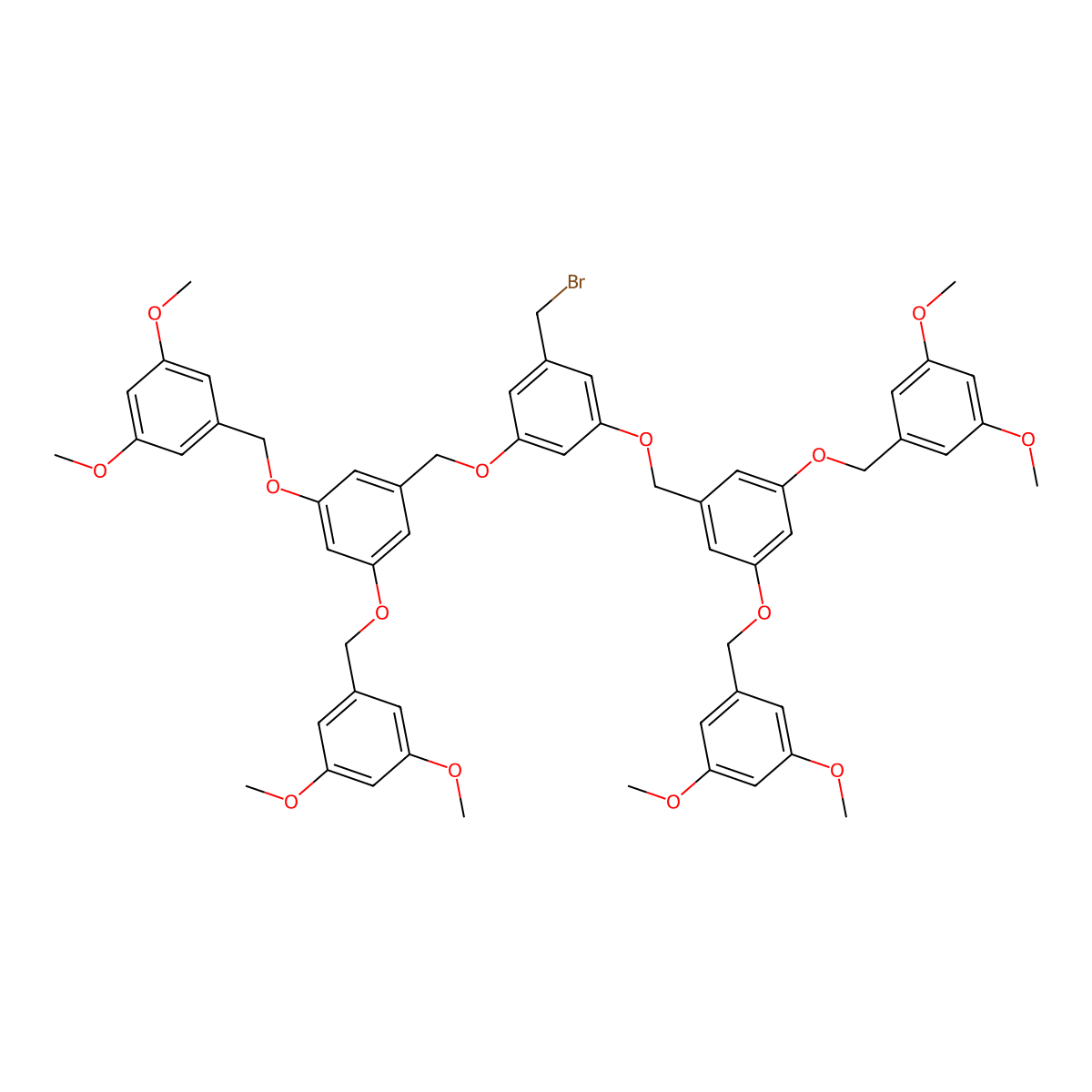 3,5-Bis[3,5-bis(3,5-dimethoxybenzyloxy)benzyloxy]benzyl Bromide molecular structure, CAS 152811-37-5
