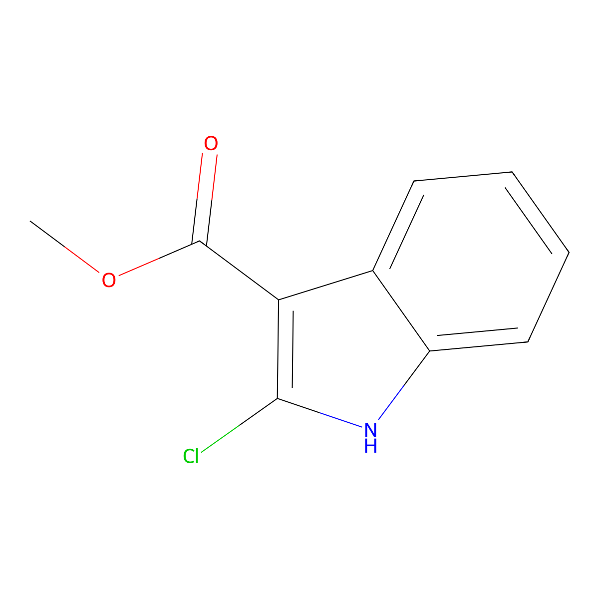 Methyl 2-chloro-1H-indole-3-carboxylate molecular structure, CAS 152812-42-5