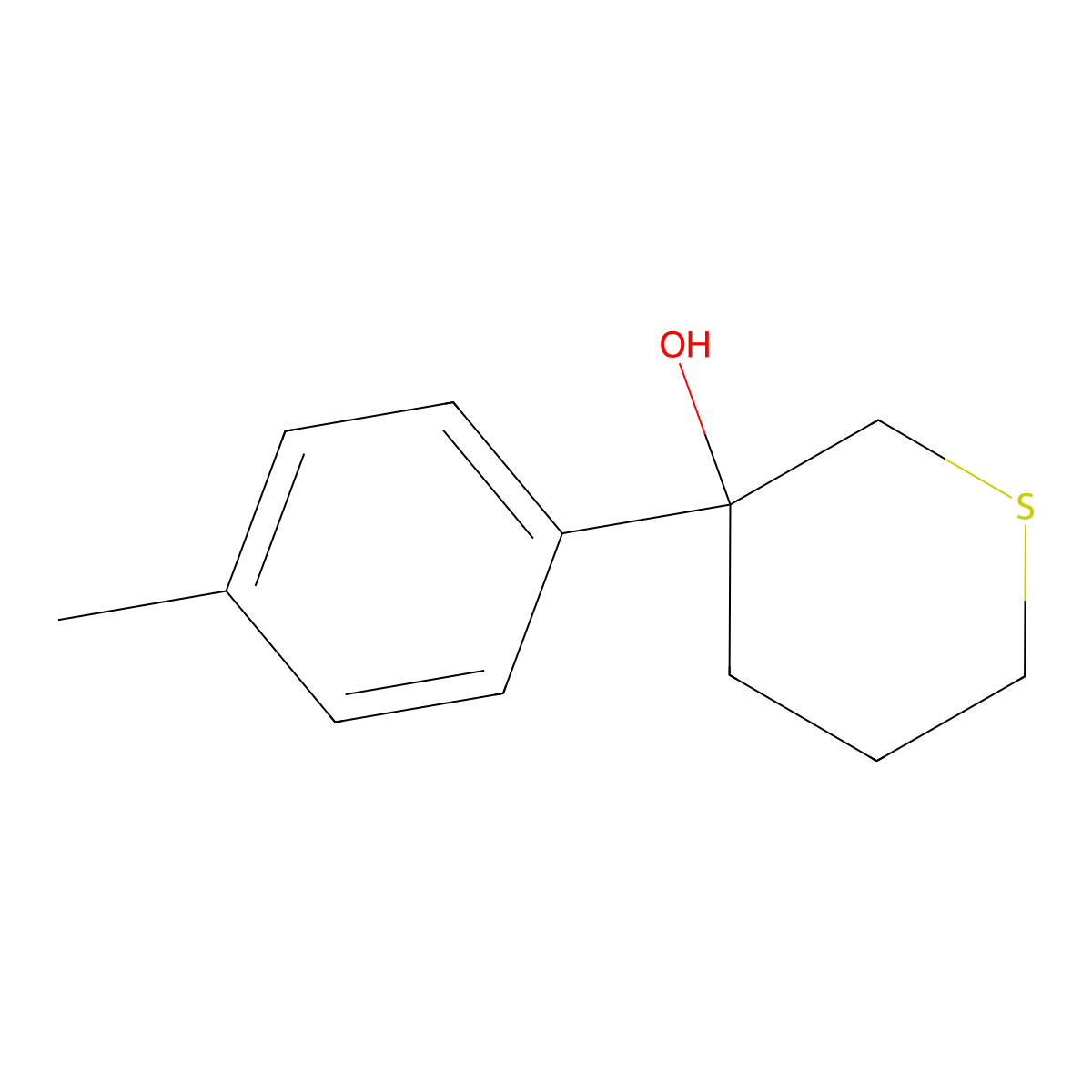 3-(4-Methylphenyl)thian-3-ol molecular structure, CAS 1528123-32-1
