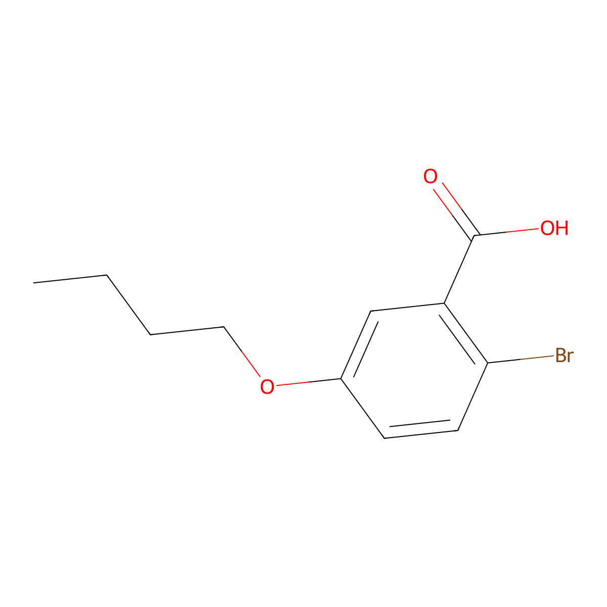 2-Bromo-5-butoxybenzoic acid molecular structure, CAS 1528132-18-4