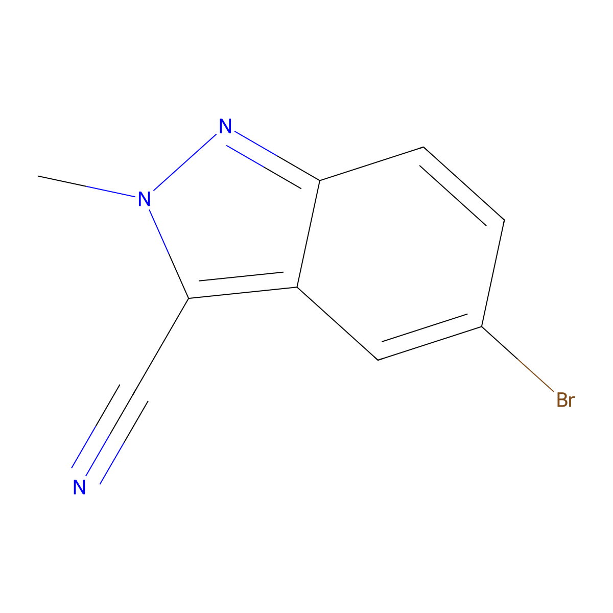 5-Bromo-2-methyl-2H-indazole-3-carbonitrile molecular structure, CAS 1528133-76-7